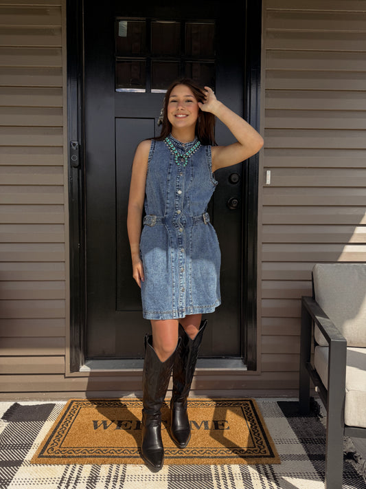 Western Denim Short Dress