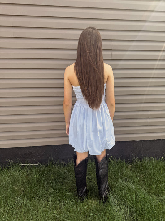 Strapless Bubble Mini Dress